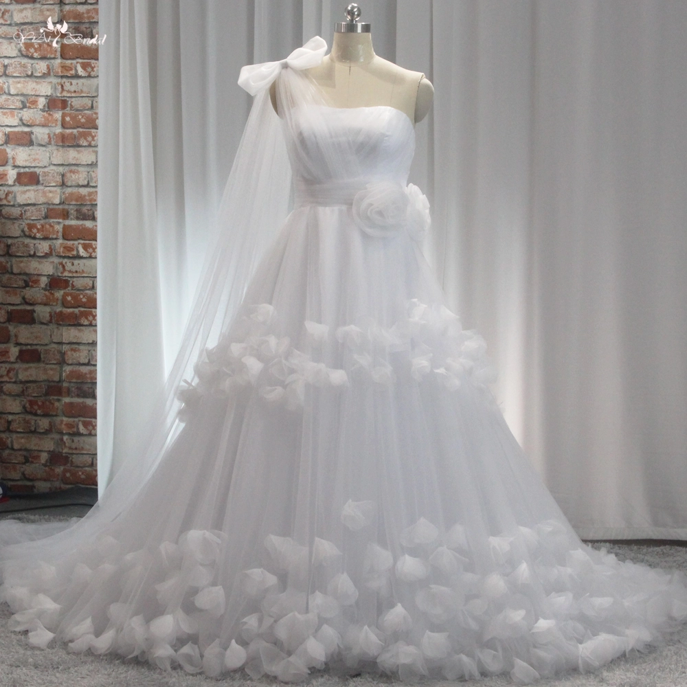 Elegantes Tüll-Ballkleid, handgefertigtes Blumen-Hochzeitskleid in Übergröße RSW1895, langes Prinzessin-Brautkleid 1