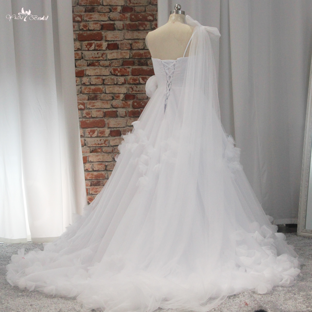 Elegantes Tüll-Ballkleid, handgefertigtes Blumen-Hochzeitskleid in Übergröße RSW1895, langes Prinzessin-Brautkleid 8