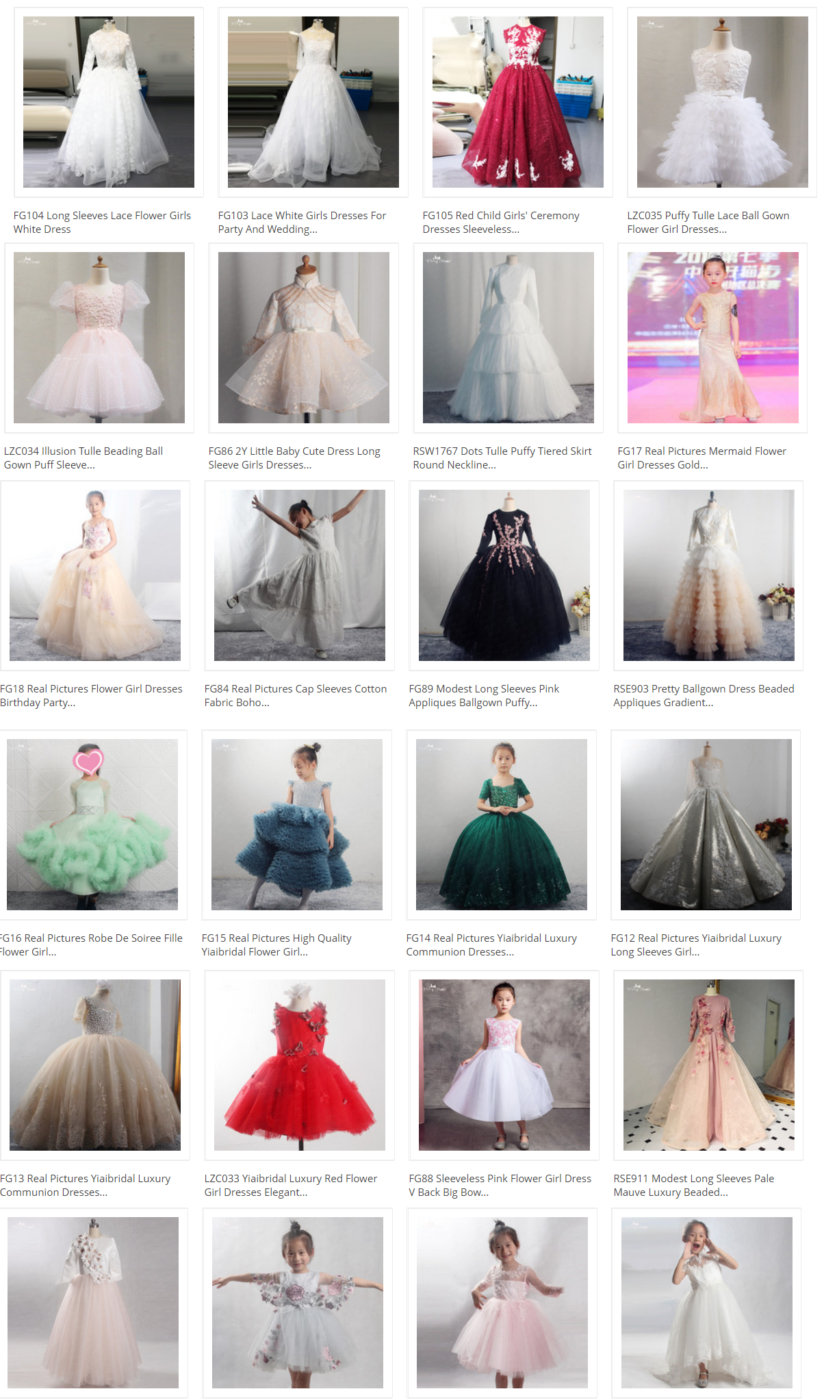 Blumenmädchenkleid RSW1875 Ballkleid Spitze Kommunionkleid Rosa A-Linie Spitze Tüll Promi-Kleider Flügelärmel 8