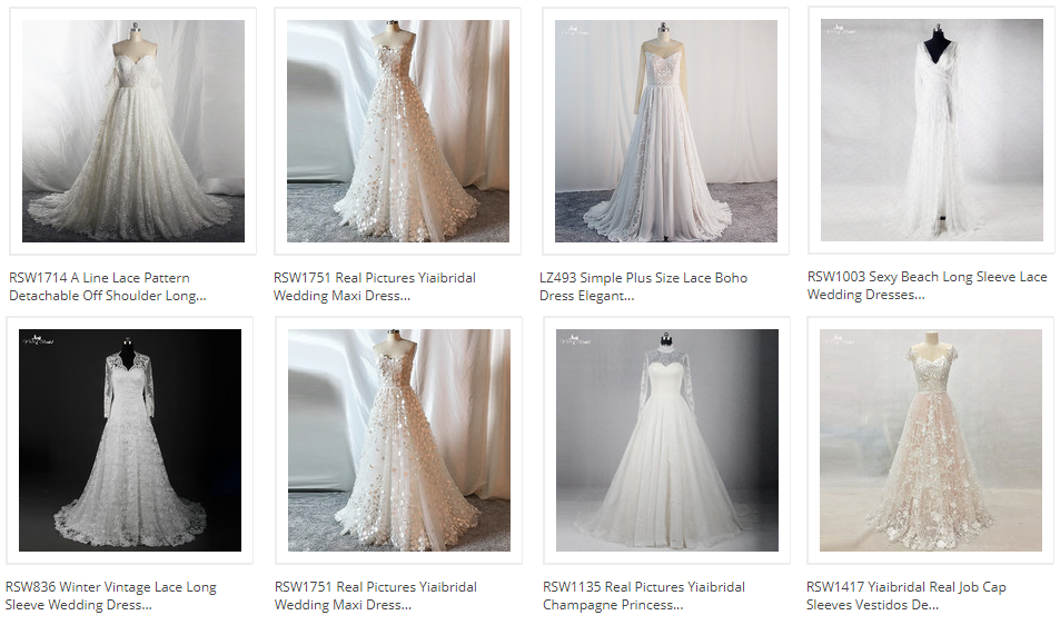 Wunderschönes individuelles glitzerndes Brautkleid RSW1848, A-Linie, Spitze, Boho-Strand, Vintage, schlichtes schulterfreies Brautkleid 10