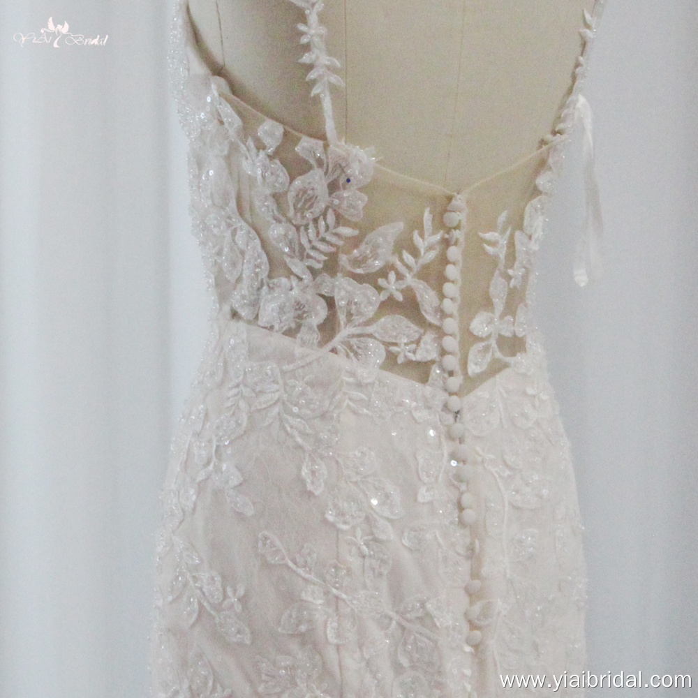 Brautkleider RSW1903 Spaghettiträger, rückenfrei, Meerjungfrau-Spitzen-Brautkleid 9