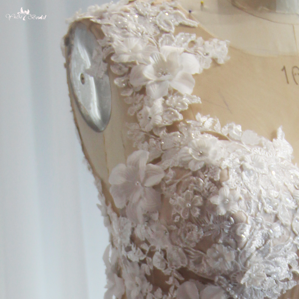 Backless Bridal Dress Floral Lace Wedding Dress RSW1893 Bridal Mermaid Dress With Detachable Off Shoulder Sleeves 10