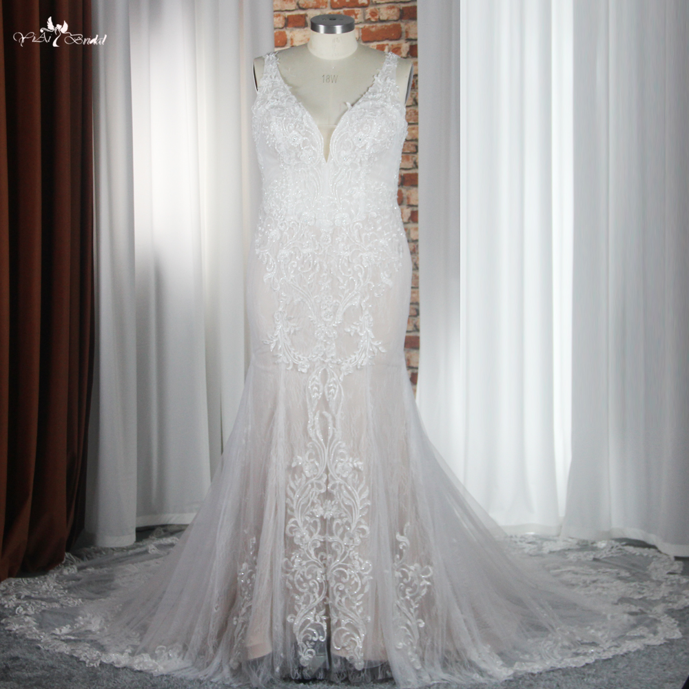 Gorgeous Lace Mermaid Wedding Dress RSW1870 Elegant Long Train 7