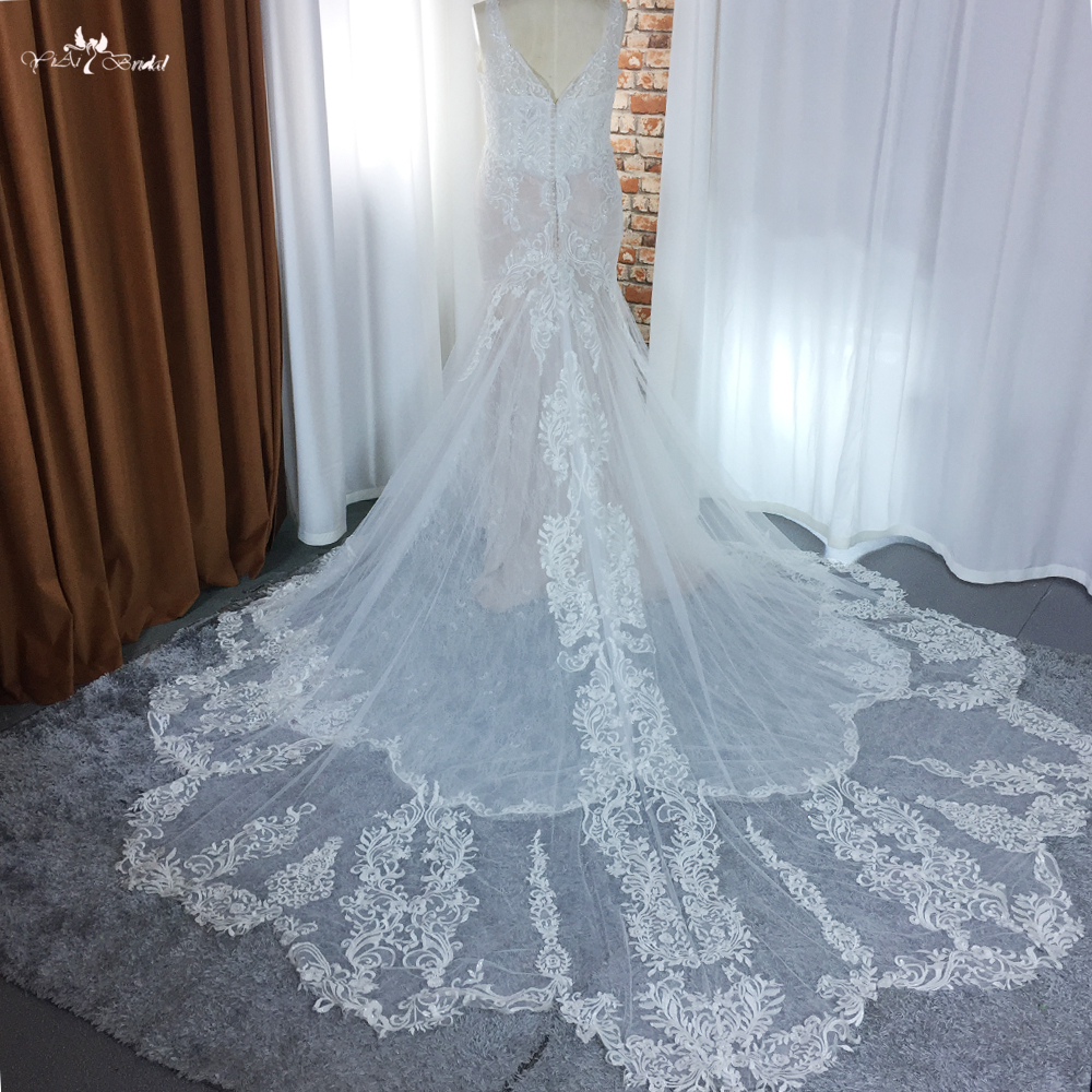 Gorgeous Lace Mermaid Wedding Dress RSW1870 Elegant Long Train 9