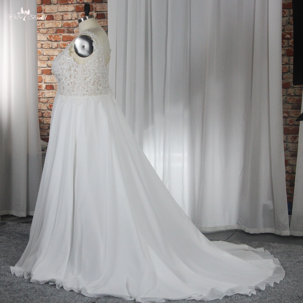 Best Chiffon Wedding Dress Beach Dress V Neckline A Line Summer Bride Dress Plus Size RSW1876 1
