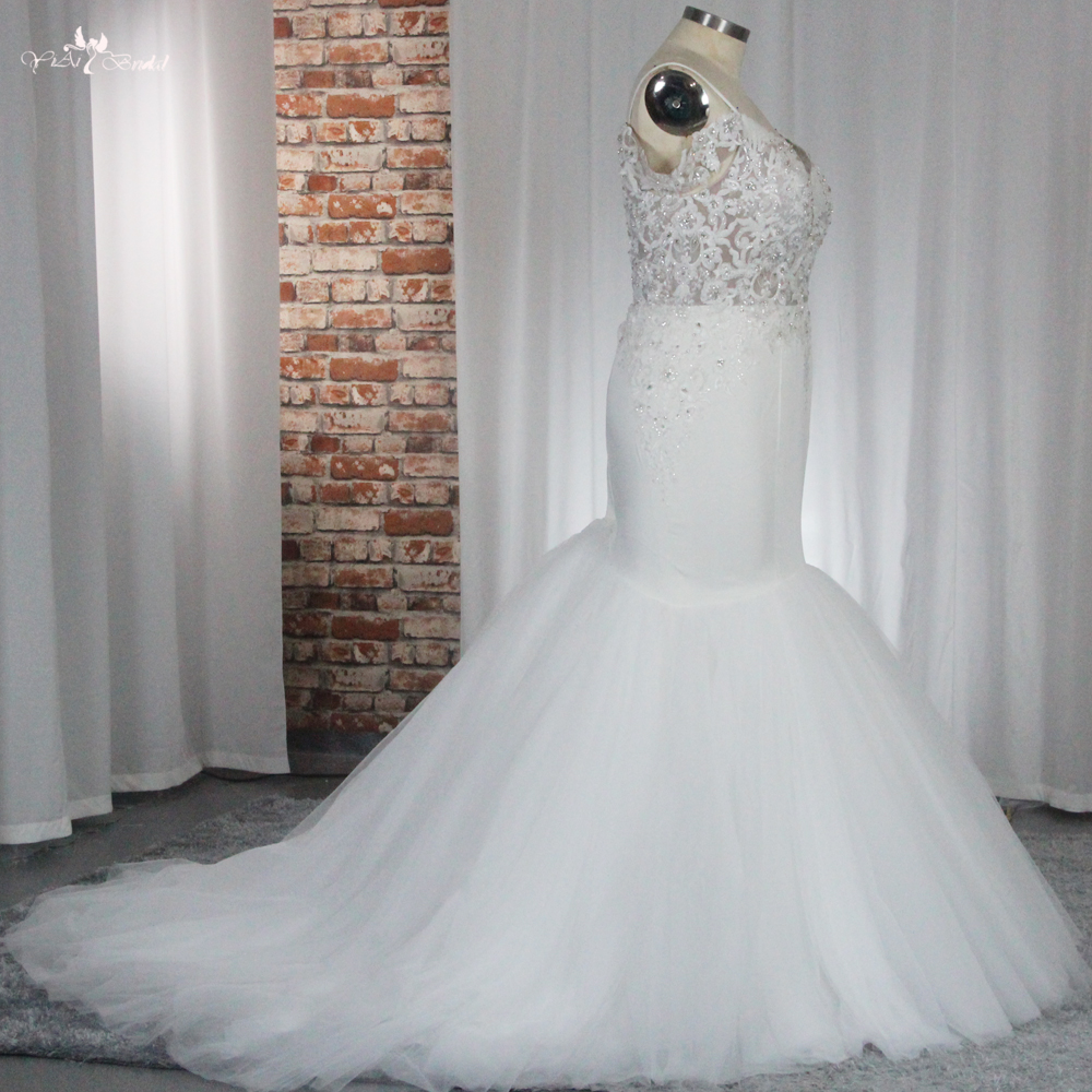 RSW1860 Off The Shoulders Mermaid Wedding Dress Curvy Women Design 7