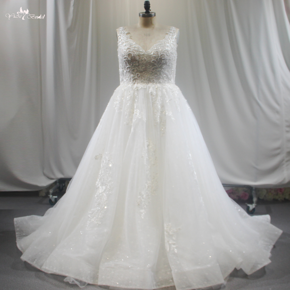 RSW1845 V Neckline Bridal Wedding Dresses For Plus Size Women 5