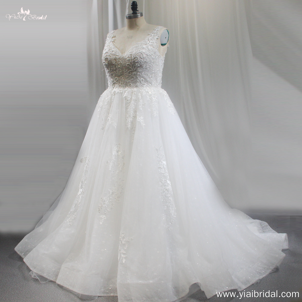 RSW1845 V Neckline Bridal Wedding Dresses For Plus Size Women 6