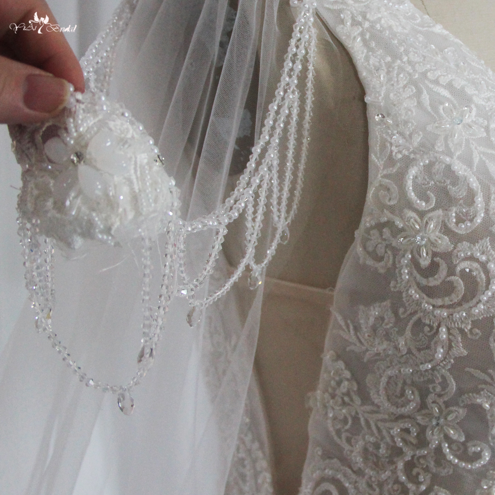 Ivory Princess Wedding Dresses With Cape Tulle Sexy V Neckline Bride Gowns Plus Size Vestidos de novia Party RSW1880 9