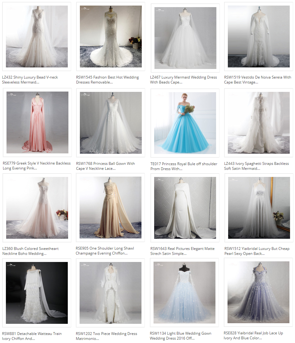 Off The Shoulder A Line Beach Destination Wedding Dress With Cape RSW1852 10