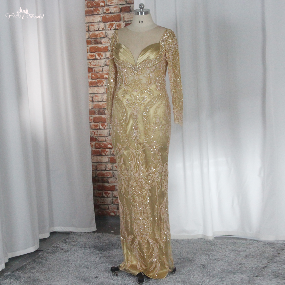 Dubai Muhteşem Altın Pullu Abiye Elbiseler RSE948 Ağır Boncuk Dantel Aplike Büyük Beden Parti Elbisesi Çıkarılabilir Pelerinli 16