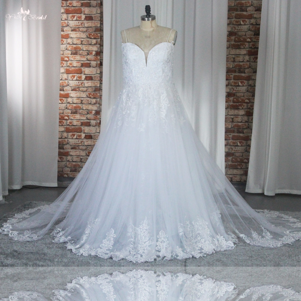 RSW1861 Sweetheart White Wedding Dress With Detachable Train One Layer Tulle 1