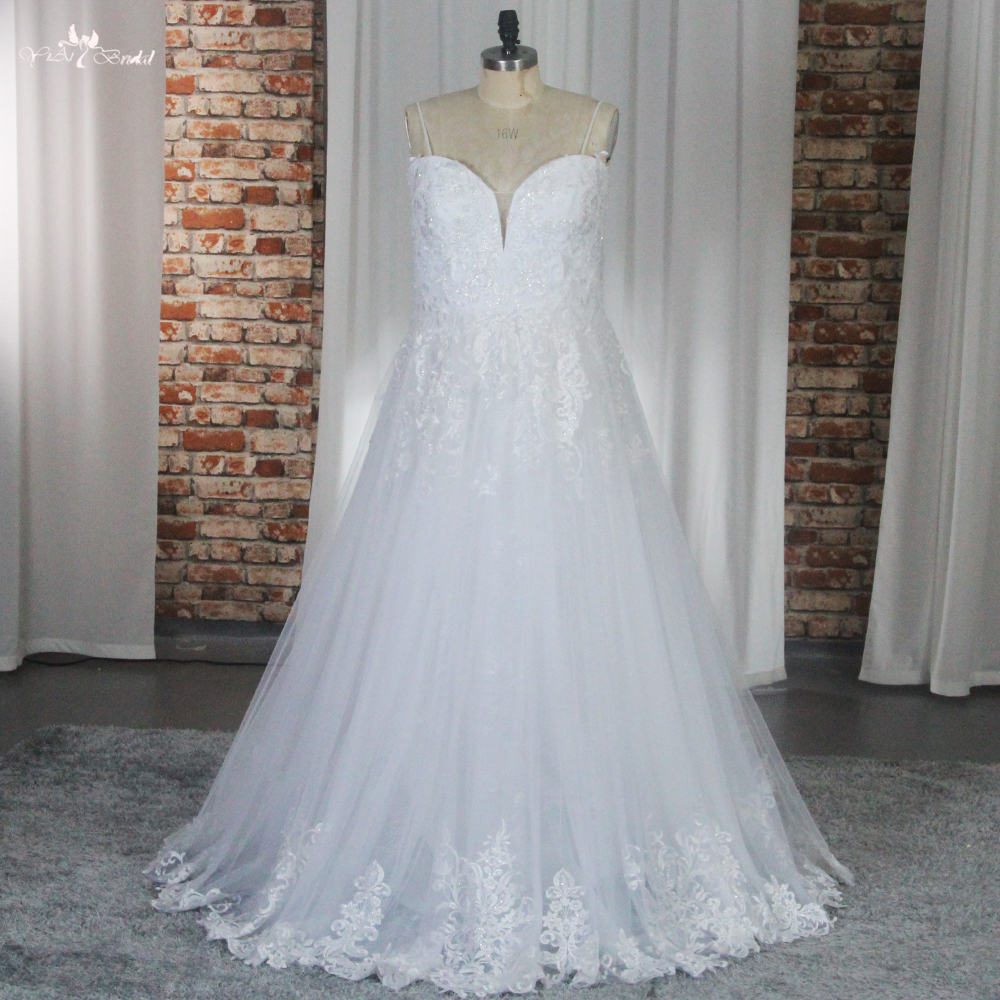 RSW1861 Sweetheart White Wedding Dress With Detachable Train One Layer Tulle 9
