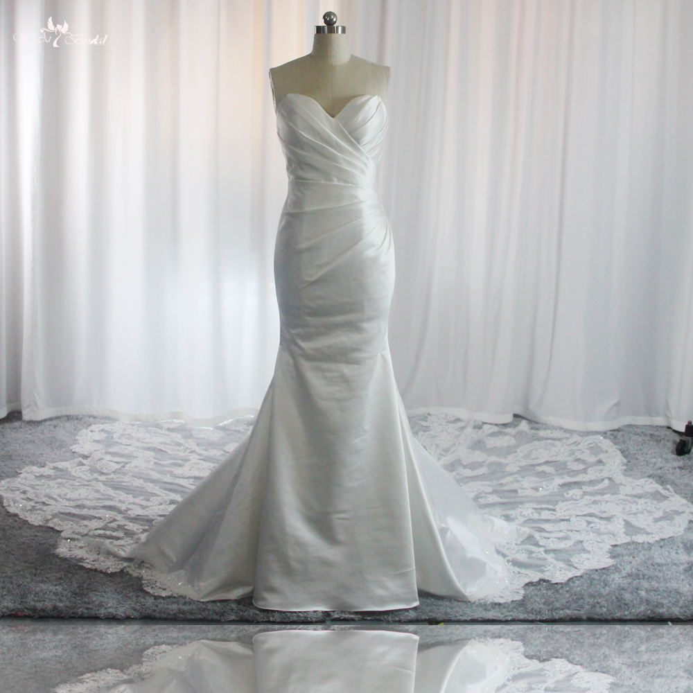 RSW1856 Sweetheart Mermaid Wedding Dress With Cut-Out Lace Train 6