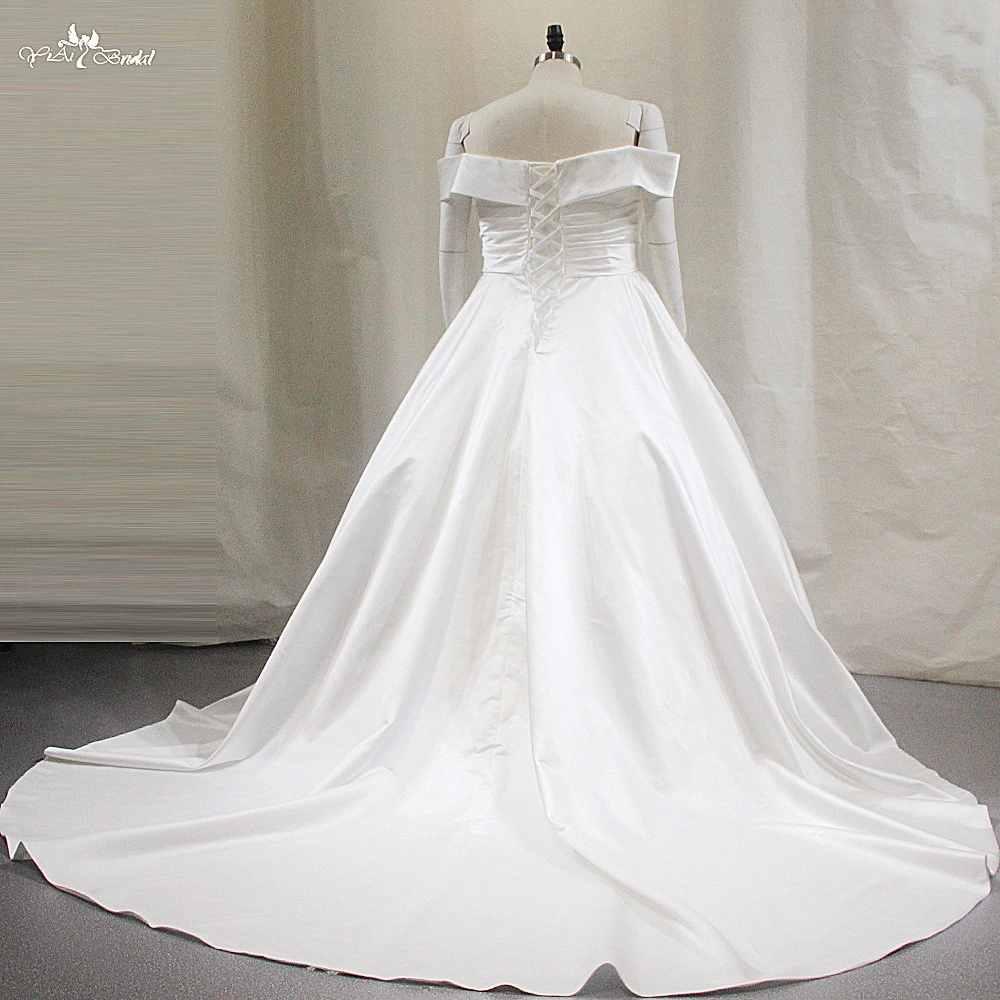 LZ481 Off Shoulder Wedding Dress Plus Size Bridal Gown 1