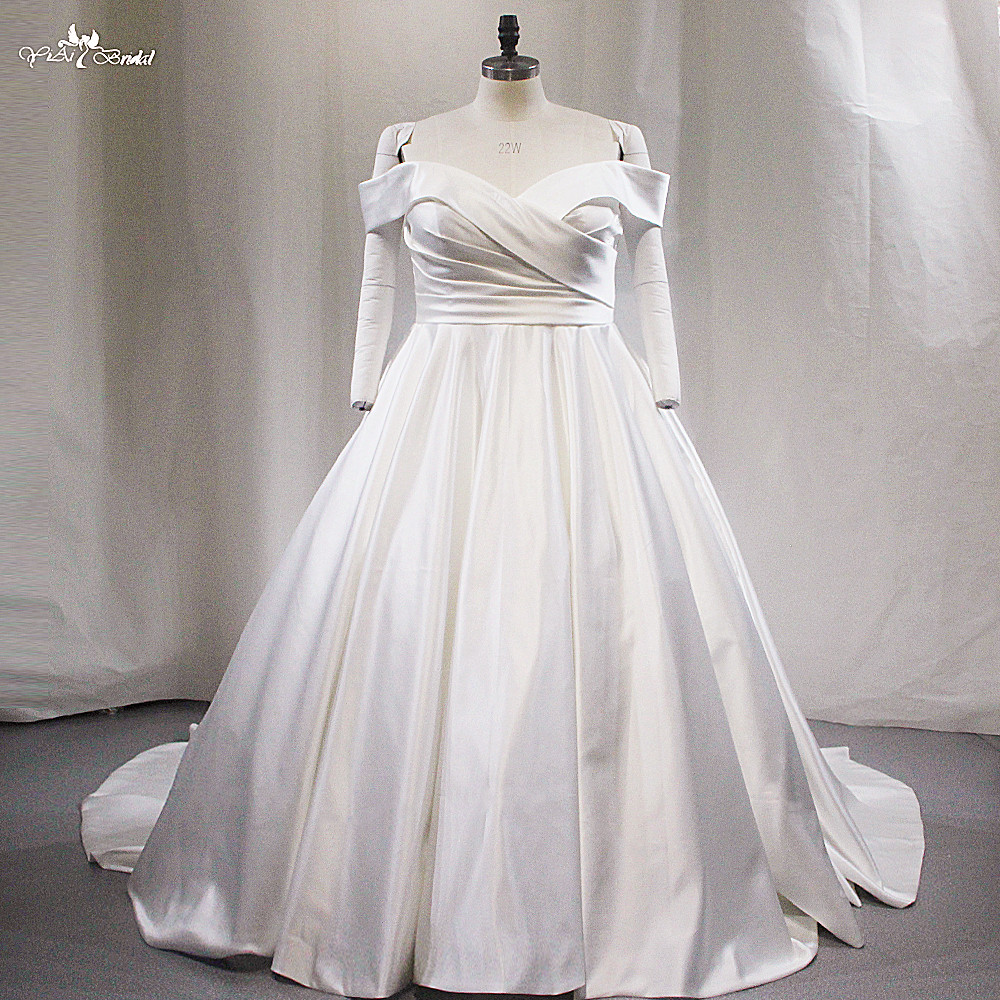 LZ481 Off Shoulder Wedding Dress Plus Size Bridal Gown 7