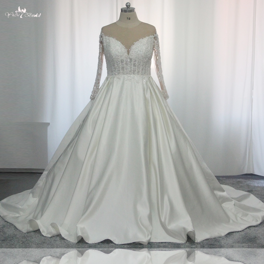 Quality Plus Size Ball Gown Wedding Dress Long Sleeves Manufacturer RSW1859 1