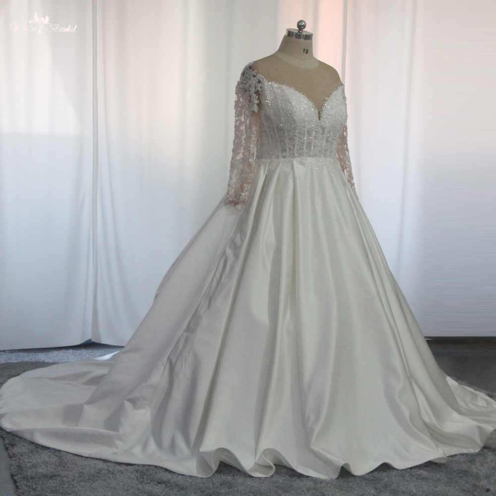 Quality Plus Size Ball Gown Wedding Dress Long Sleeves Manufacturer RSW1859 6