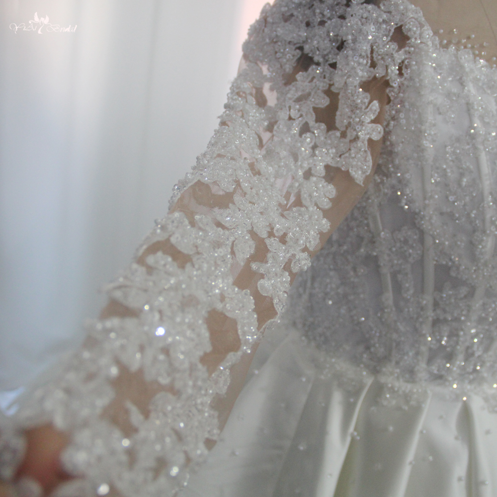 Quality Plus Size Ball Gown Wedding Dress Long Sleeves Manufacturer RSW1859 7