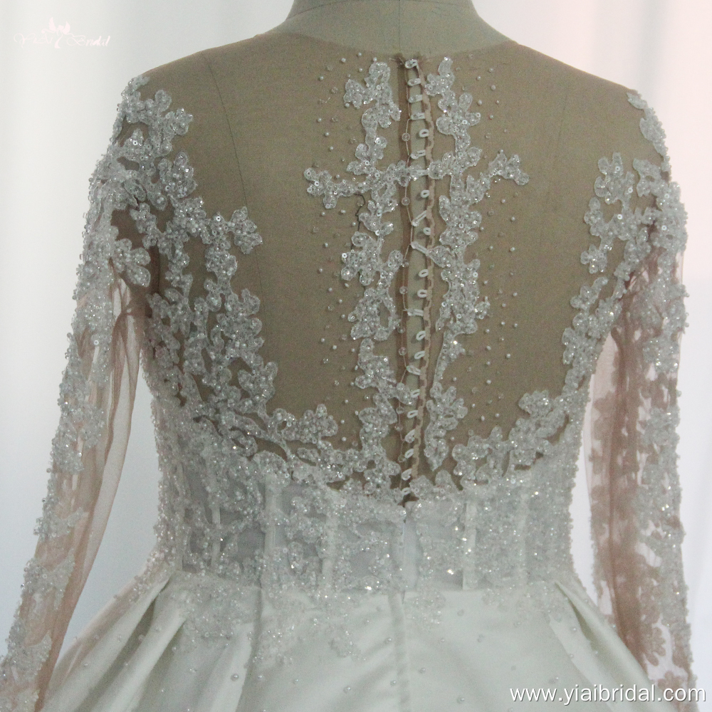 Quality Plus Size Ball Gown Wedding Dress Long Sleeves Manufacturer RSW1859 8