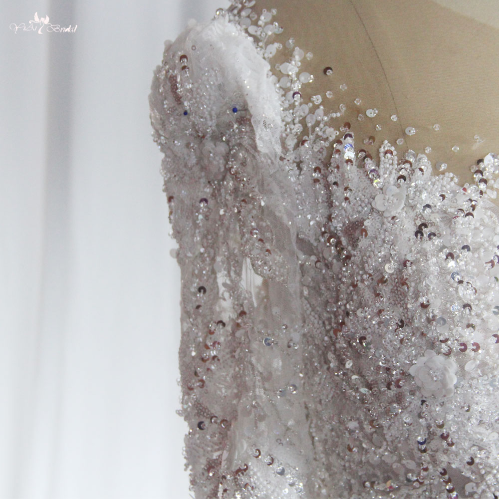 Výrobci nádherných svatebních šatů na míru RSW1881 Velké svatební šaty s dlouhým rukávem 15