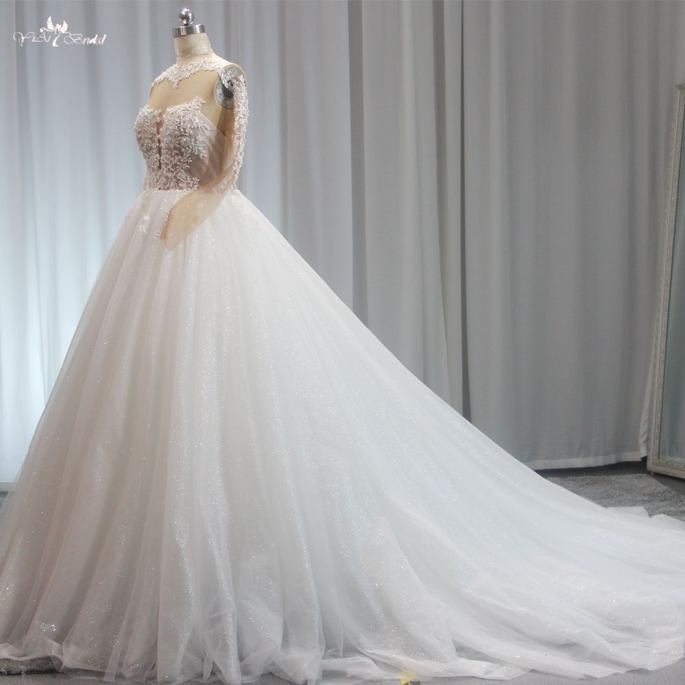 Long Sleeve Princess Ball Gown Wedding Dress RSW1901 9