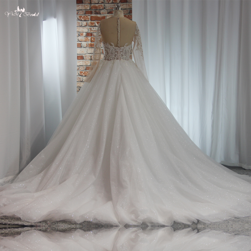 Long Sleeve Princess Ball Gown Wedding Dress RSW1901 10