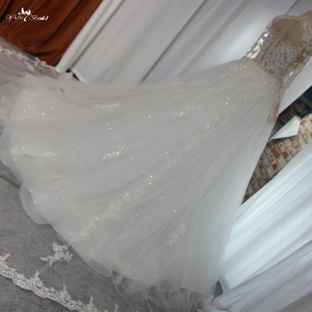 Custom Made Wedding Dresses RSW1902 Long Sleeves Ball Gown Wedding Dress 11