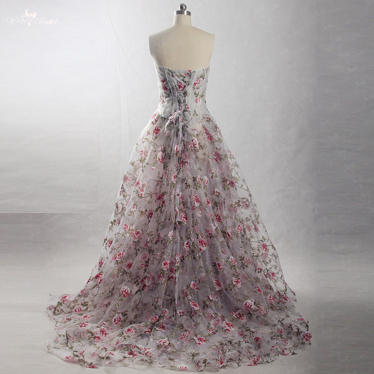 Kadın Kıyafeti Uzun Balo Elbisesi RSE865 Balenli Üst Çiçek Desenli Sonbahar İlkbahar Parti Elbisesi Balo Elbisesi 7