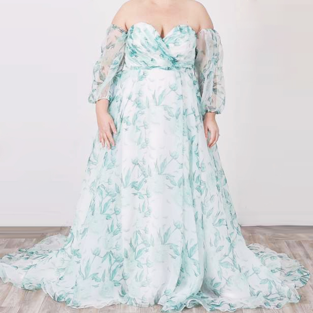 Women Lantern Sleeve Club Party Evening Dress vestido floral de verano para muje Plus Size Women's Dresses Floral 7