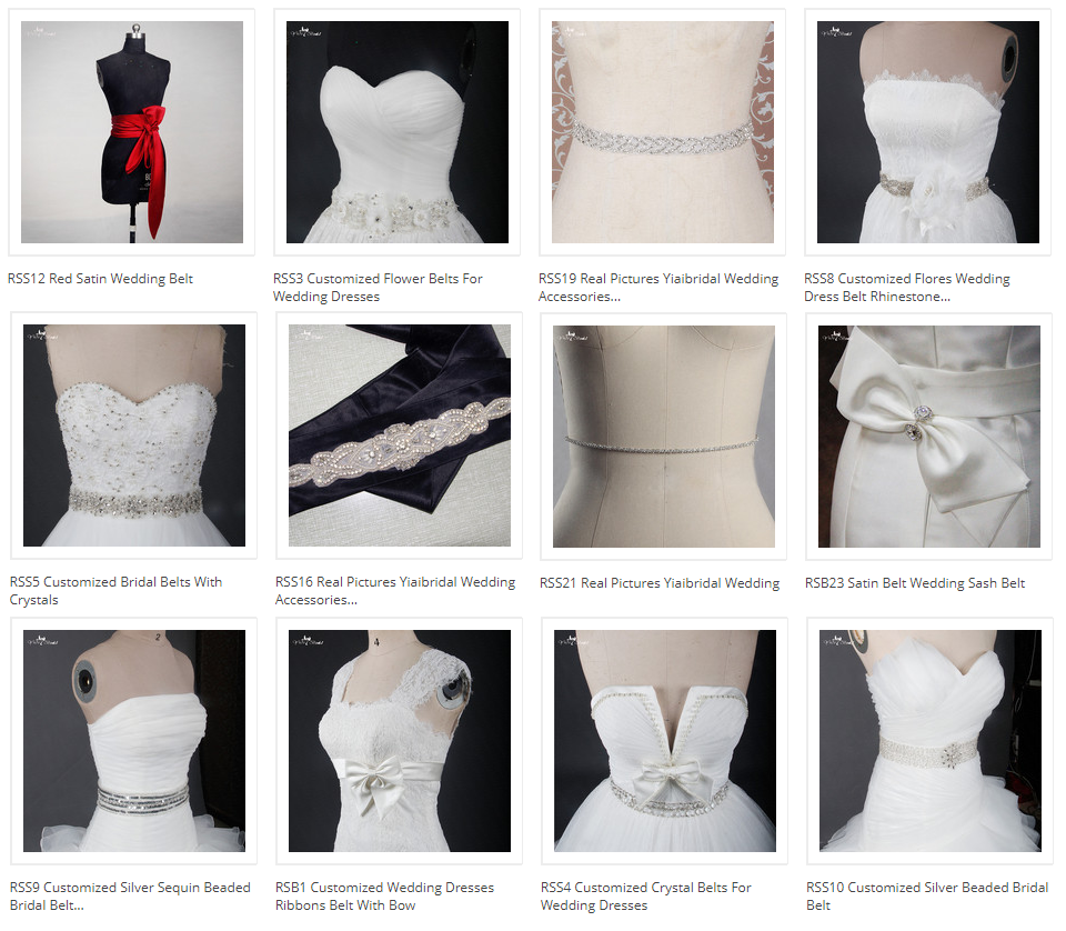 Fabricantes de cintos de noiva de cetim vermelho RSS12 personalizados da China | Yiaibridal 5