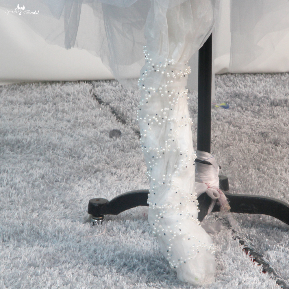 Customized Tulle Socks Pearls Beaded Hand Gloves For Wedding Gown RSG28 manufacturers From China | Yiaibridal 5