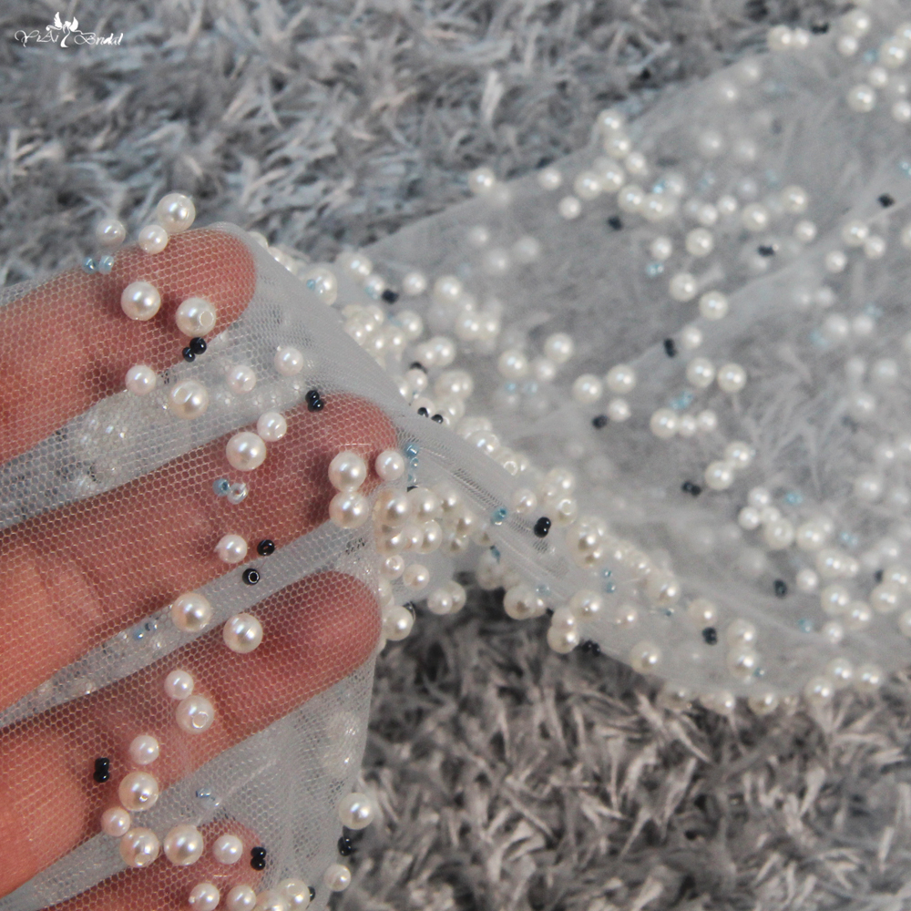 Customized Tulle Socks Pearls Beaded Hand Gloves For Wedding Gown RSG28 manufacturers From China | Yiaibridal 4