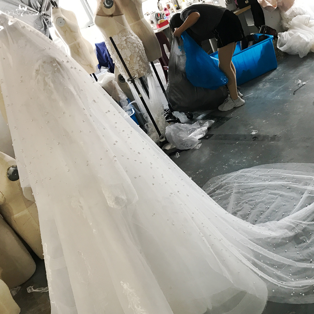 Pérolas de véu de casamento sem pente RSV126 4