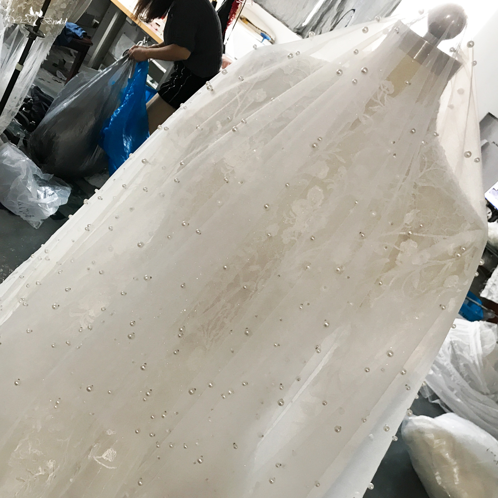 Pérolas de véu de casamento sem pente RSV126 3