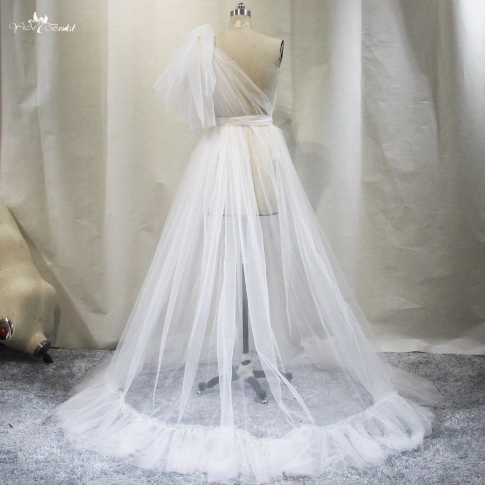 Tulle Robes One Shoulder White Maternity Wedding Dress RSE932 1