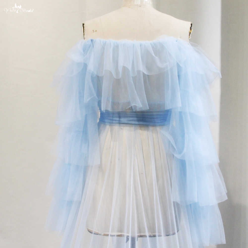 Customized Blue Tulle Robes For Photo Shoot Pregnant Lady Dress For Wedding RSE933 Manufacturers From China | Yiaibridal 1