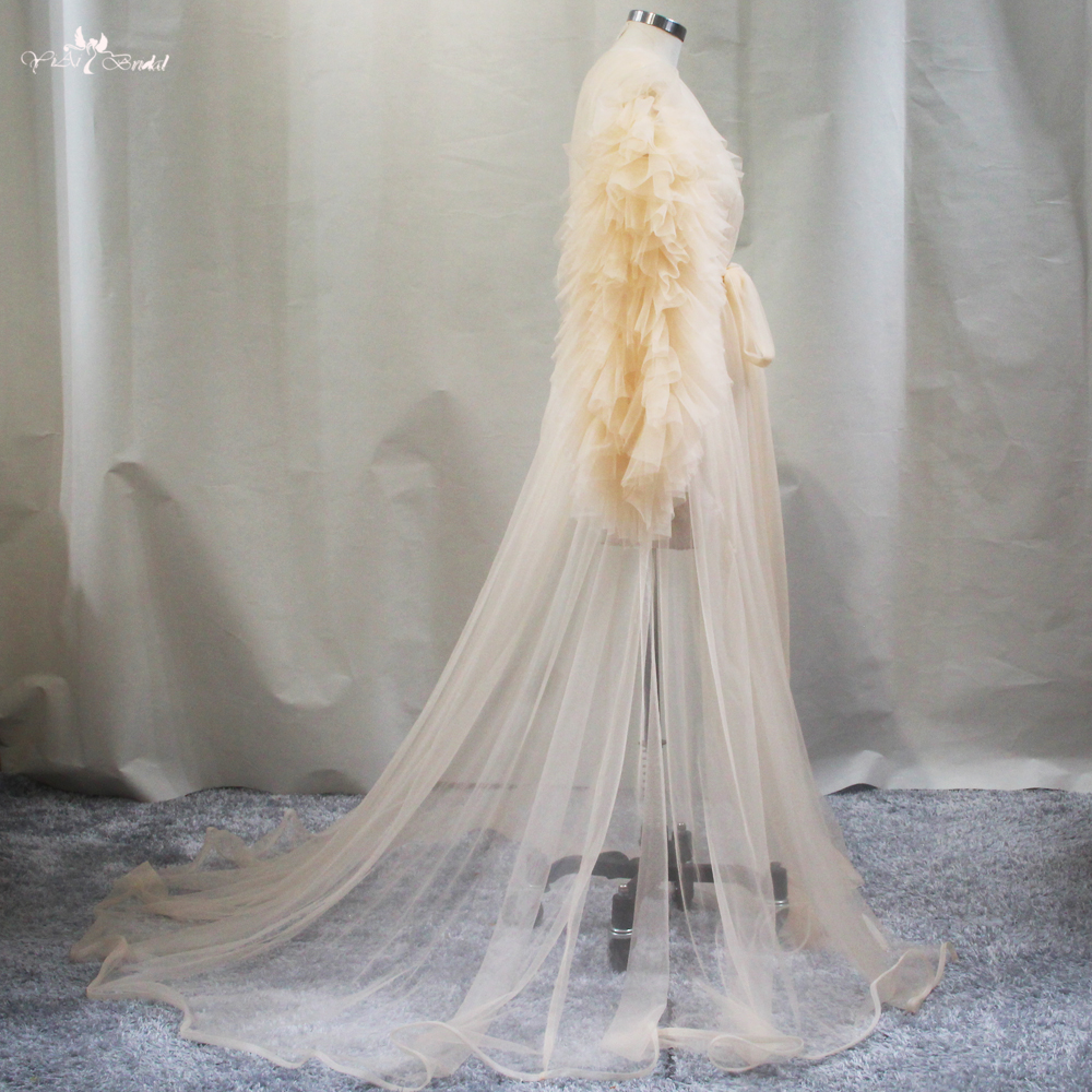 Customized Orange Tulle Robes Pregnant Lady Dress For Wedding Shooting RSE930 manufacturers From China | Yiaibridal 6
