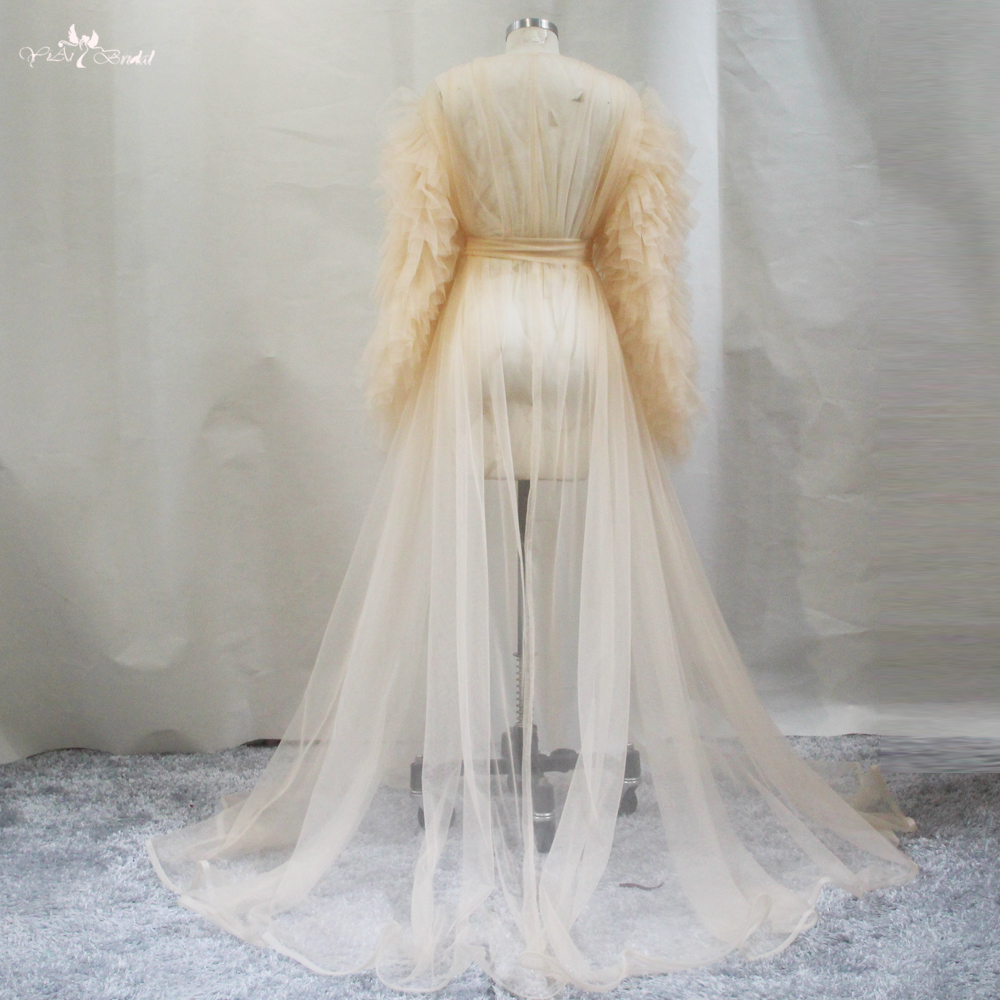 Customized Orange Tulle Robes Pregnant Lady Dress For Wedding Shooting RSE930 manufacturers From China | Yiaibridal 7