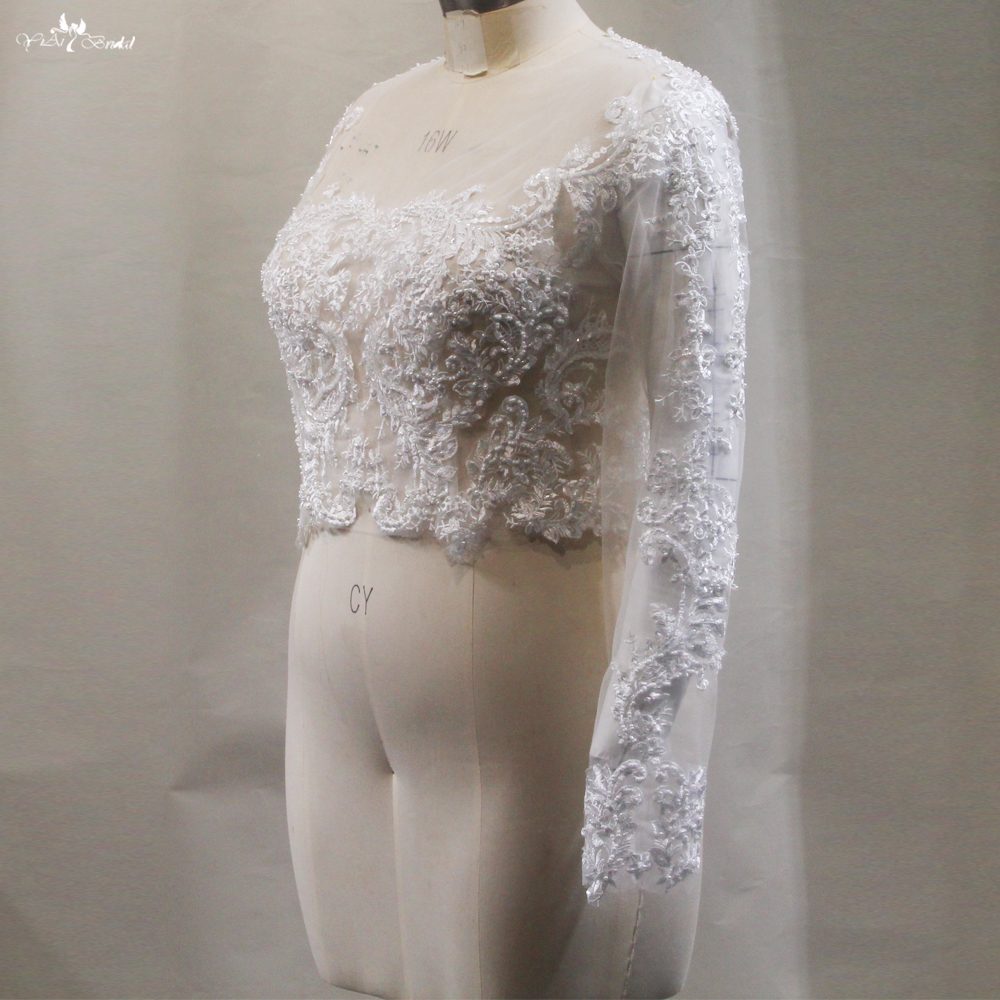 Quality Bridal Lace Overlay Top Bolero Jacket Wedding Long Sleeves RSJ157 Manufacturer | Yiaibridal 6