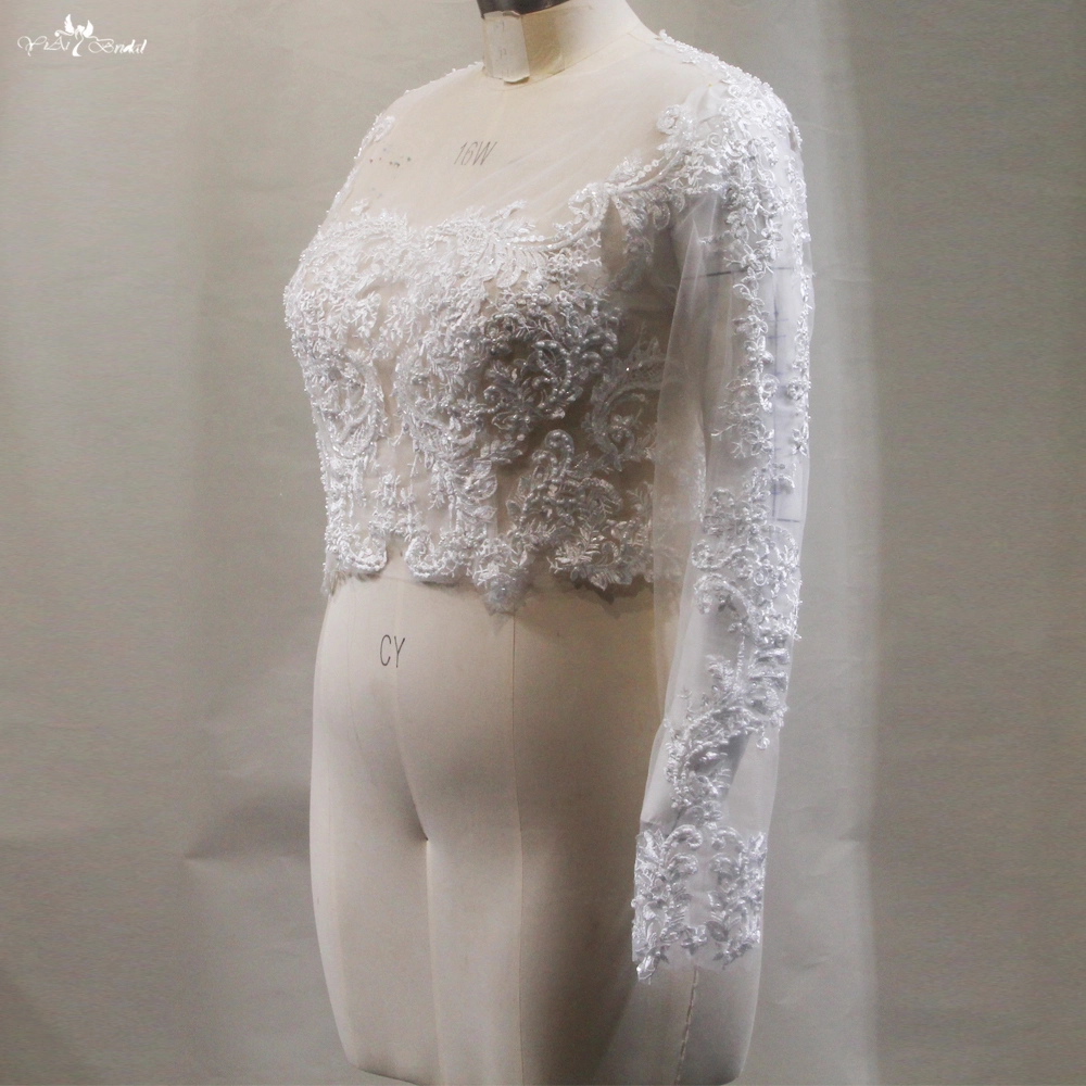 Quality Bridal Lace Overlay Top Bolero Jacket Wedding Long Sleeves RSJ157 Manufacturer | Yiaibridal 1