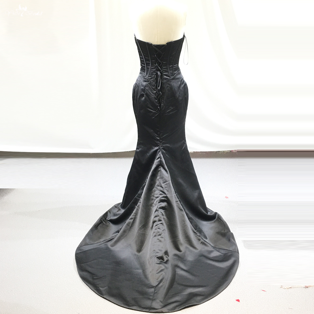 New Style Satin Sexy Deep V-neck Black Prom Dresses RSE945 Woman Formal Evening Party Gowns 9