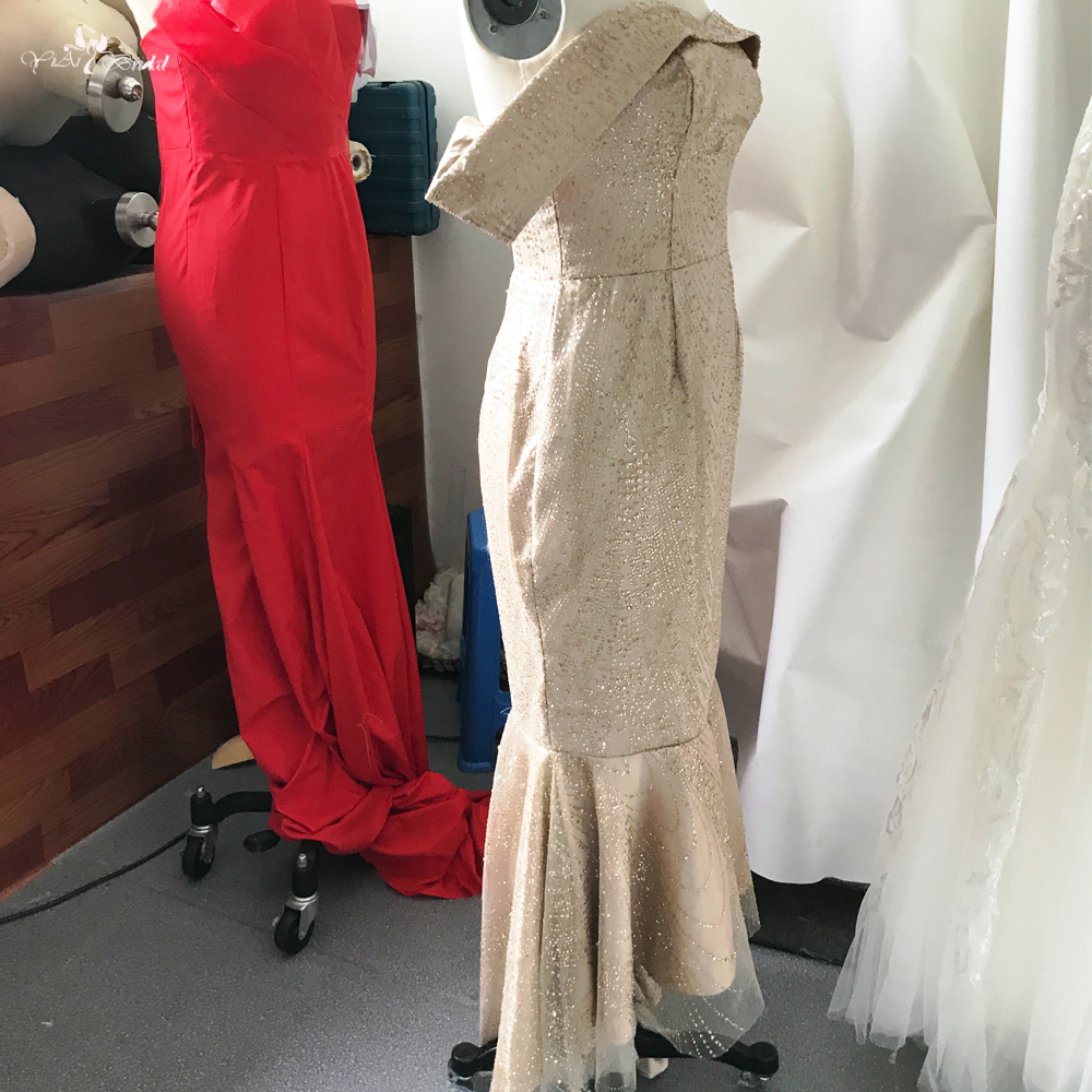 Altın Bandeau Midi Elbise RSE929 Omuz Açık Parıltılı Balo Elbisesi Üreticileri Çin&39;den | Yiaibridal 6