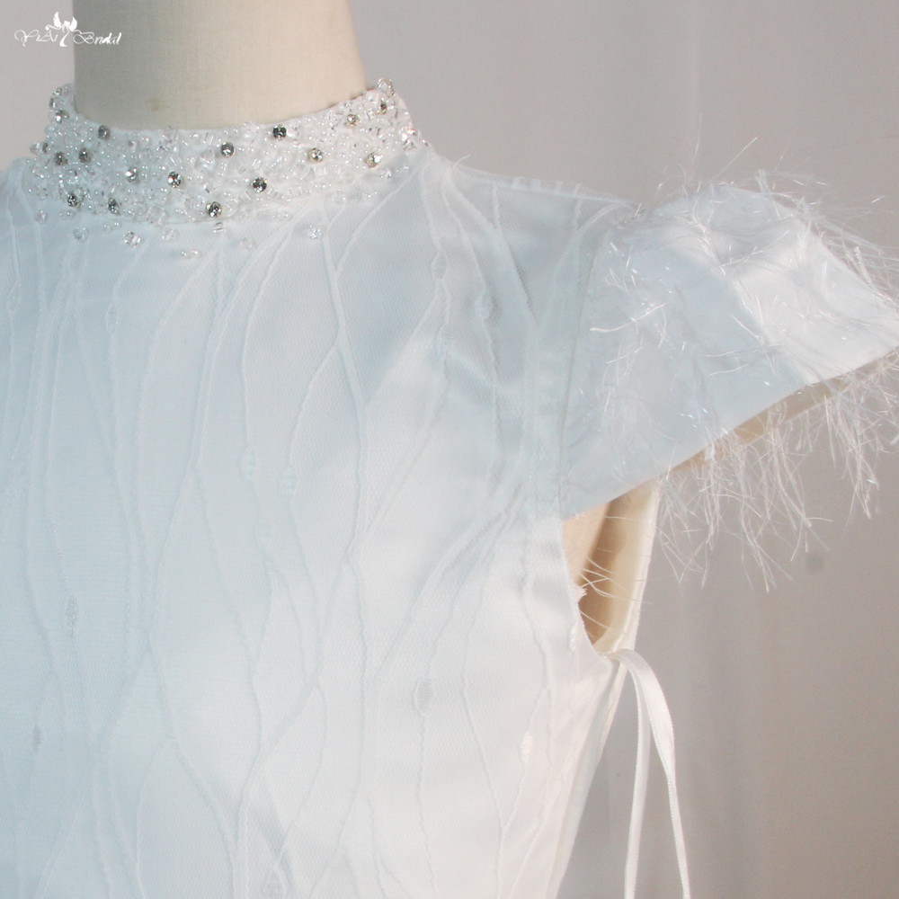 Customized White Flower Girl Dresses Cap Sleeves Floor Length FG93 manufacturers From China | Yiaibridal 9