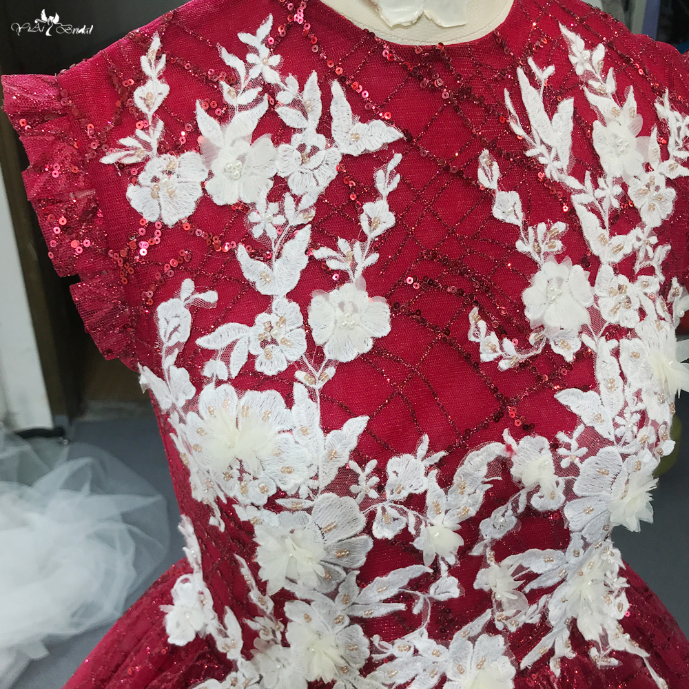 Little Girl Wedding Dresses Red Pageant Flower Girls Dresses FG105 8