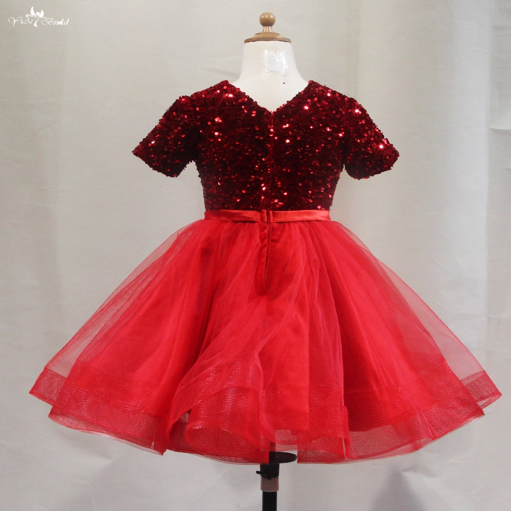 Quality Short Sleeves Red Sequin Tutu Girls Dress For Wedding FG99 Manufacturer | Yiaibridal 1