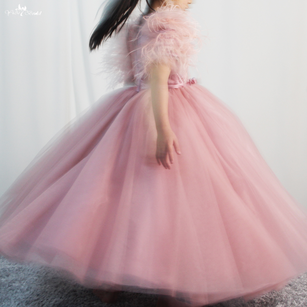 Customized Puffy Tulle Skirt Short Sleeves Girls Dress For Wedding FG92 manufacturers From China | Yiaibridal 7