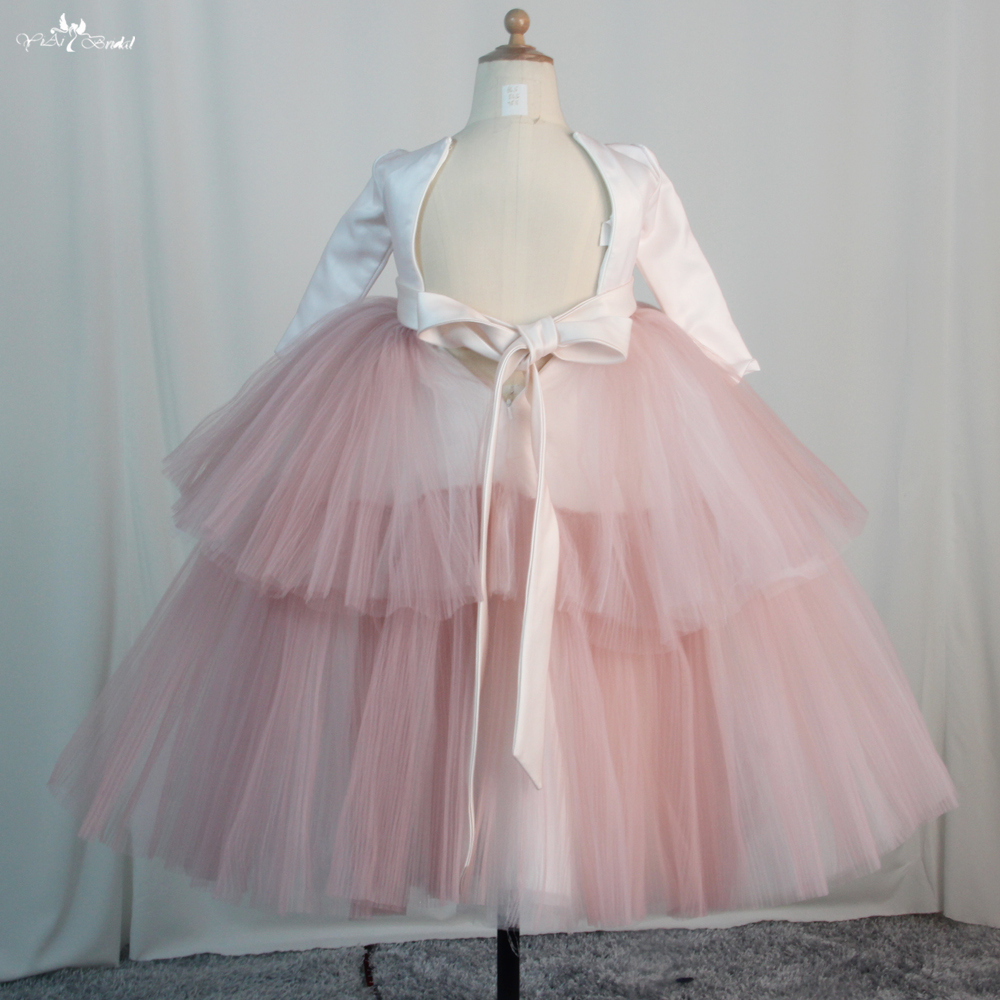 Customized Long Sleeves Fluffy Tutu Skirt Little Girl Bridesmaid Dresses FG96 manufacturers From China | Yiaibridal 6