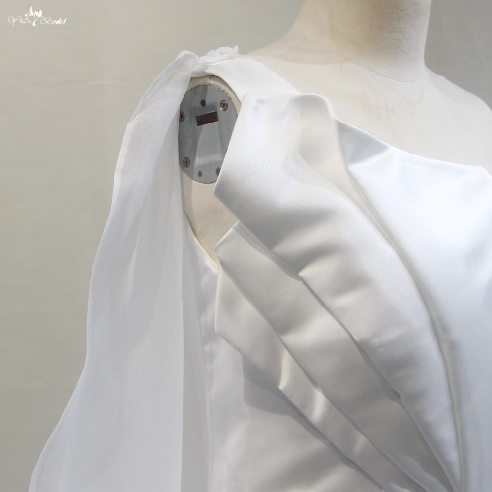 Customized Satin Wedding Dress Bridal Jumpsuit With Cape RSW1793 manufacturers From China | Yiaibridal 6