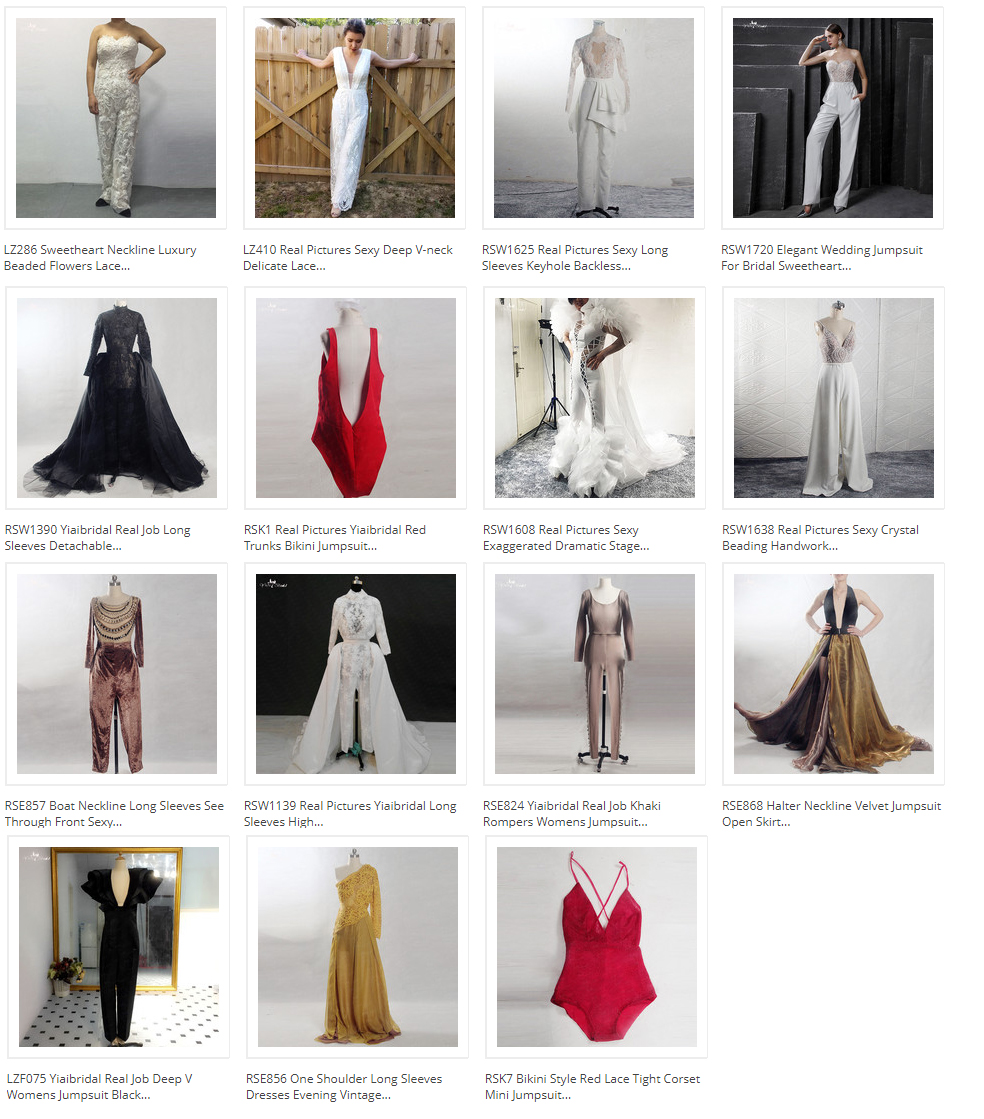 Customized Satin Wedding Dress Bridal Jumpsuit With Cape RSW1793 manufacturers From China | Yiaibridal 9